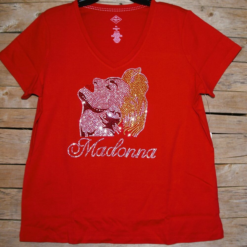 Madonna rhinestone bling short Sleeve Shirt XS S  M L XL X…